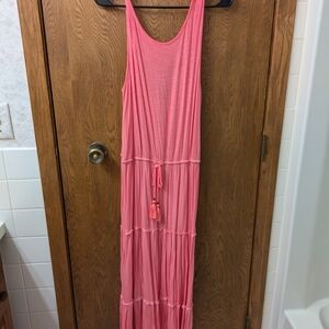 Pink Sleeveless Maxi Dress